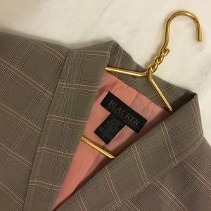 Stanley Blacker Blazer Jacket Pink and Tan Plaid